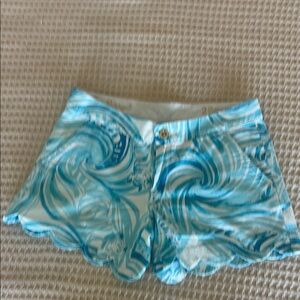 Lilly Pulitzer High Waist Blue and White Shorts